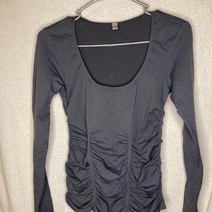 Womens Last Tango Nylon/Lycra Scoop neck athleisure long sleeve top - M/L